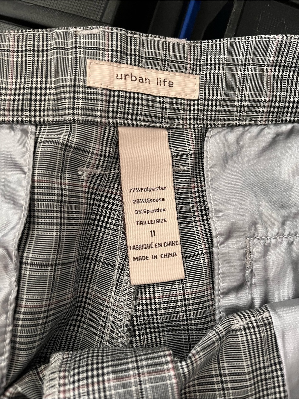 Urban Life - Women's Gray Plaid Shorts with Stud Detail - Picture 6 of 8